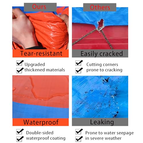 Lona impermeable resistente a la intemperie multiusos azul de 240x260 cm 4