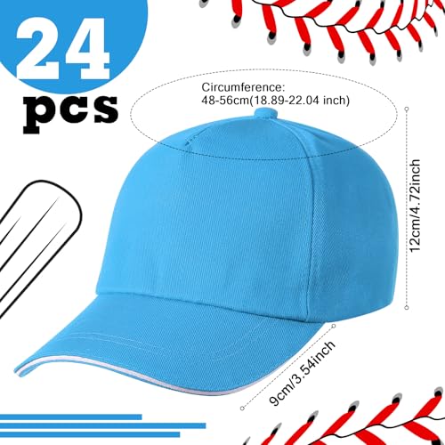 Image of Shyyween Kids Baseball Caps Youth Adjustable Plain Baseball Hats Cotton Blank Hats Bulk for Girls Boys Sport Team