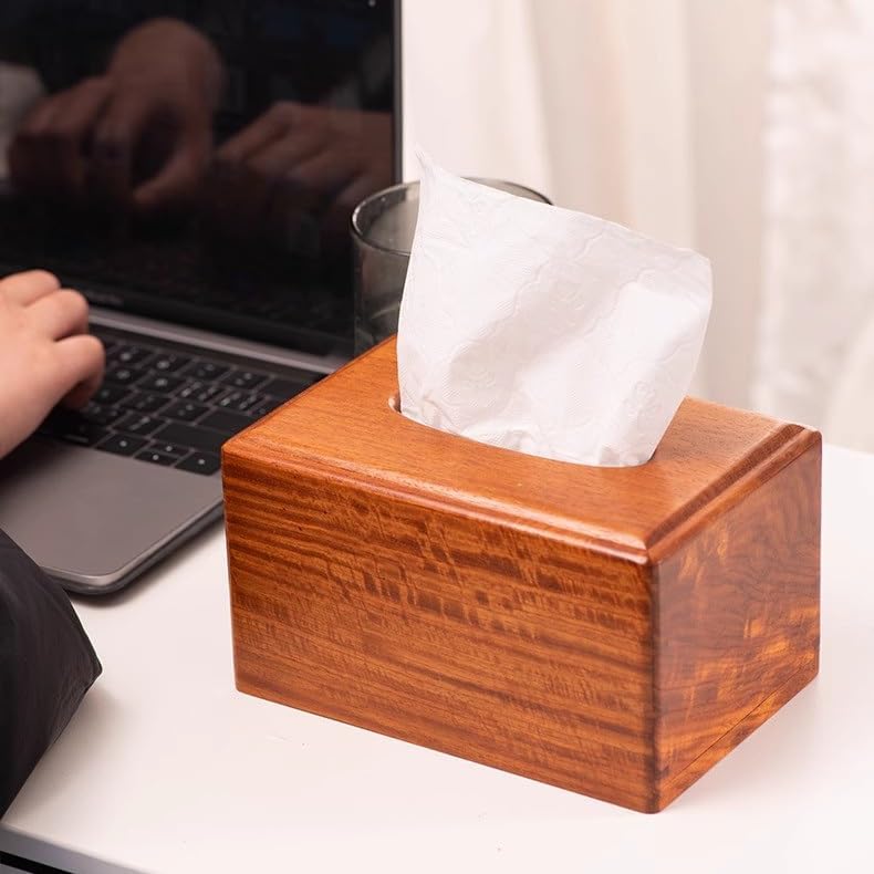 Organizer Tissue Holder Wooden Tissue Box Chinese Solid Wood Tissue Box, Coffee Table Tissue Box, Napkin Storage Box Tissue Box Desktop Tissue Paper Holder(Medium)