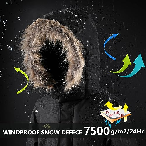 AFILOK Kid's Winter Overalls Ski Suits Boy's and Girl's Waterproof Snowboard Jumpsuits One Piece Snowsuit Jackets Coats4