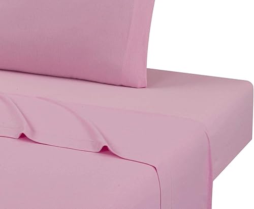 Miniatura 3 de Juego de sábanas de punto de jersey suave, transpirable, rico en algodón (rosa, individual XL)
