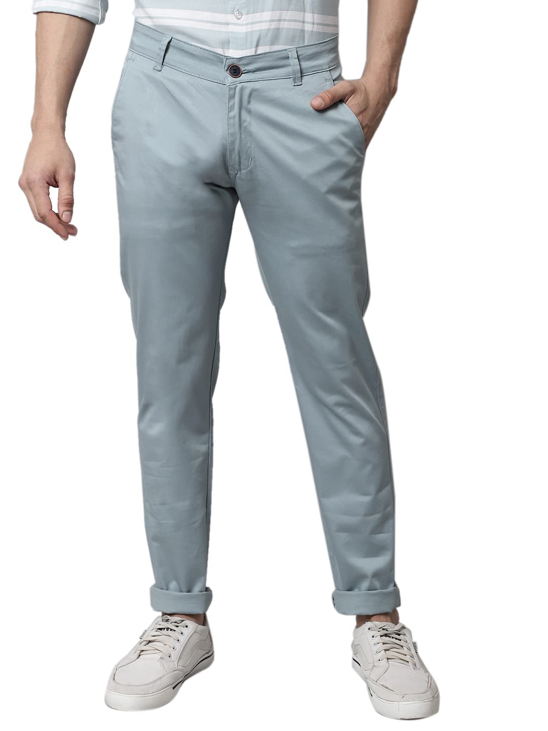 Majestic ManMen's Slim Fit Mid Rise Trouser