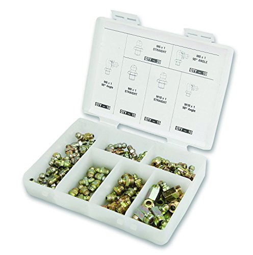 Image of PROLUBE 80-piece Metric Grease Fitting Kit | 6,000 PSI | Includes M6, M8 & M10 Fittings (Straight & 90) - #43973