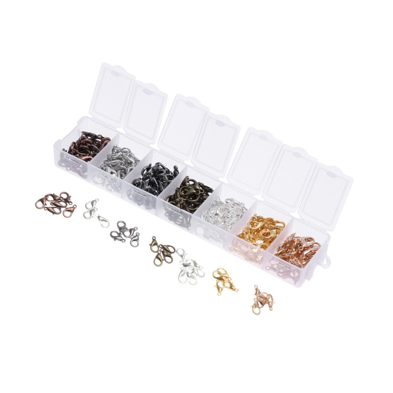 NUOBESTY 630pezzi Chiusure Lega Di Zinco Per Gioielli Composto Da Per Creazioni Fai Te Pratico Kit Di Accessori Per Bracciali Collane e Portachiavi