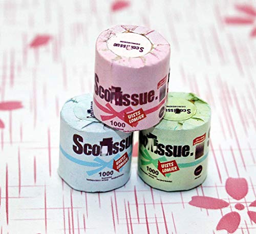 SXFSE Dollhouse Decoration Accessories, 1:12 Dollhouse Miniature Scene Model 3 PCS Paper Towels Set (3 PCS, 12x11 mm)