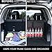 Backseat Trunk Organizer,Car Seat Back Storage,Space Saving with Cargo Net Design 4 Pockets,Bag Back Seat Organizer for Kids, Multipurpose Cargo Accessories SUV & Car Organizer,Black