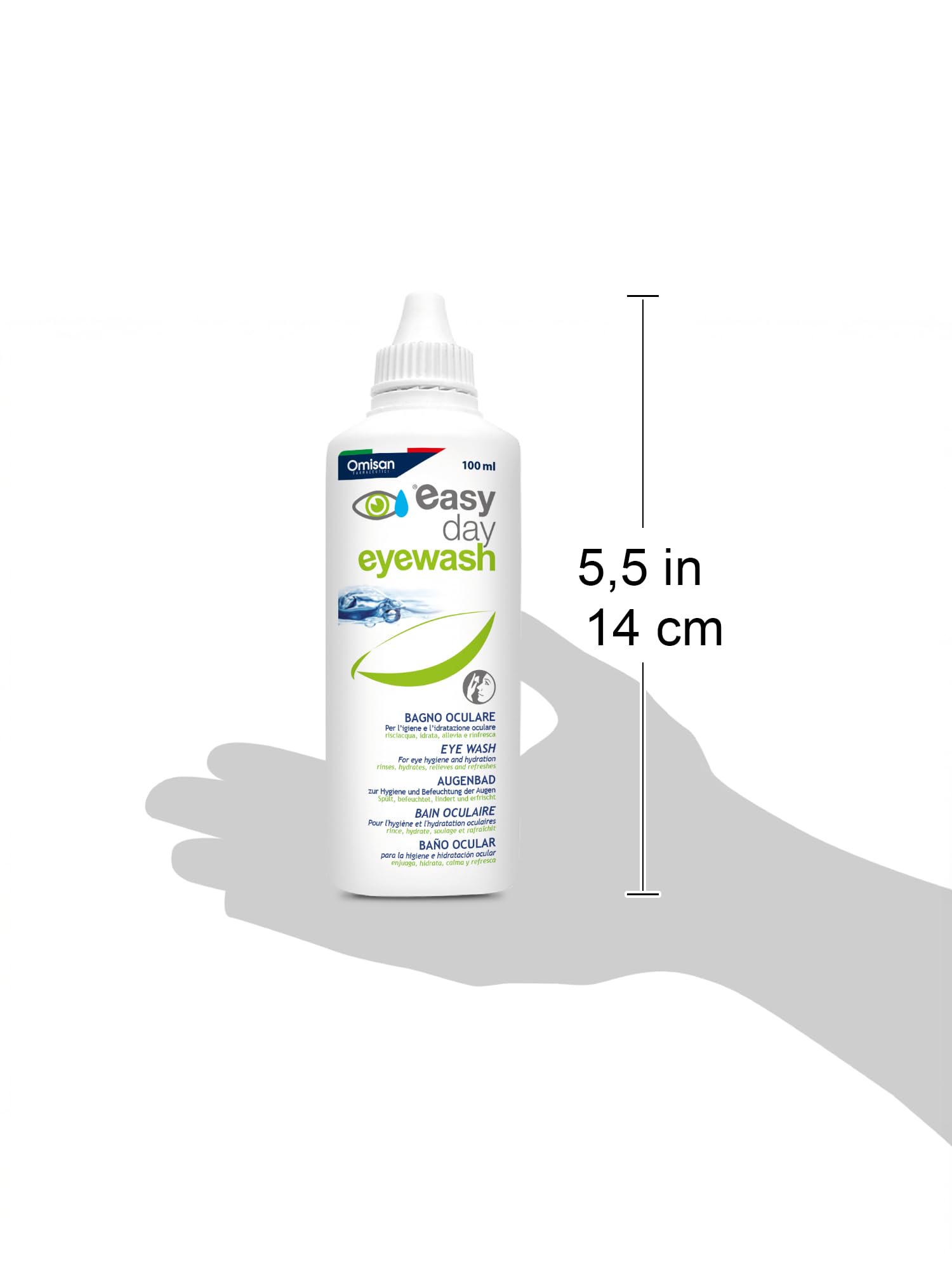 Easy Day Bagno Oculare Multi Azione, per Occhi Rossi, Stanchi e Irritati. Con Acido ialuronico ed Estratti Naturali - 100ml + Occhiera