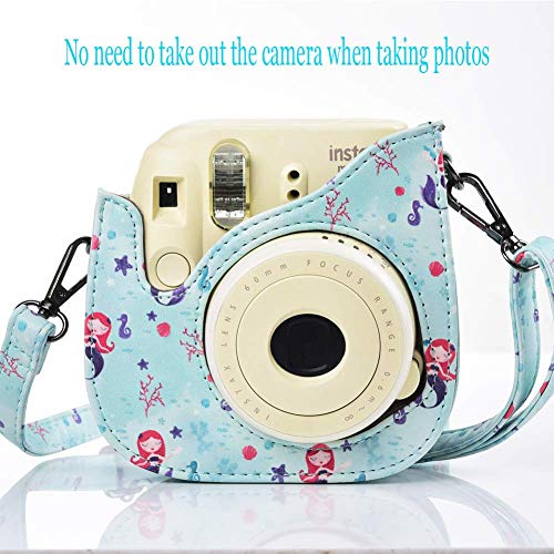 Protective & Portable Case Compatible with Fujifilm Instax Mini 9 8 8+ Instant Film Camera with Accessory Pocket and Adjustable Strap - Mermaid by SAIKA - Thumbnail 4