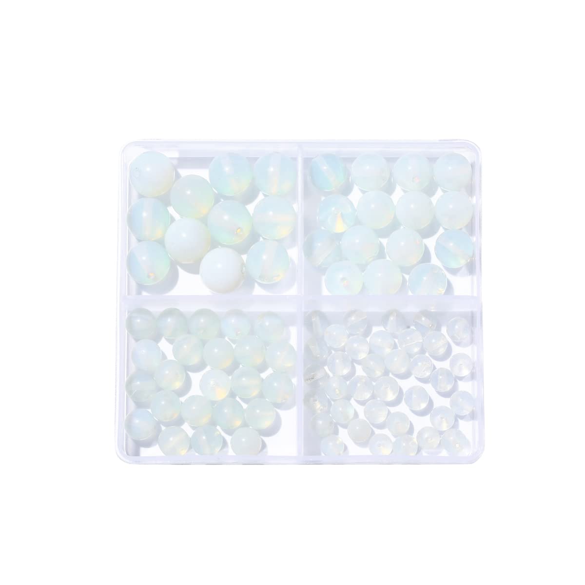 6-12mm Natural Opal Stone Beads Kit Round Genuine Real Stone Smooth Beading Loose Gemstones DIY Bead for Bracelet Necklace Earrings Jewelry Making