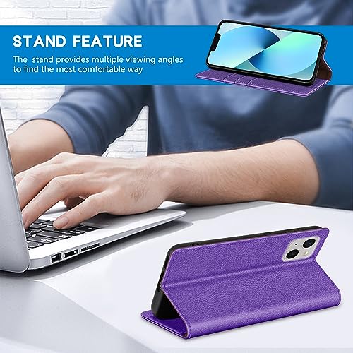 Image of ZZXX for iPhone 13 Wallet Case Strong Magnetic 6.1 inch,Purple