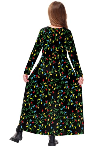 Image of Deerose Girls Maxi Dress Short Sleeve Casual Long Dresses with Pockets 5-14 Years