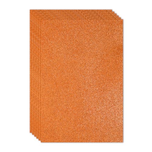 Mousse EVA pailletée orange PATIKIL lot de 6 feuilles 40x60cm pour créer sans perdre de paillettes