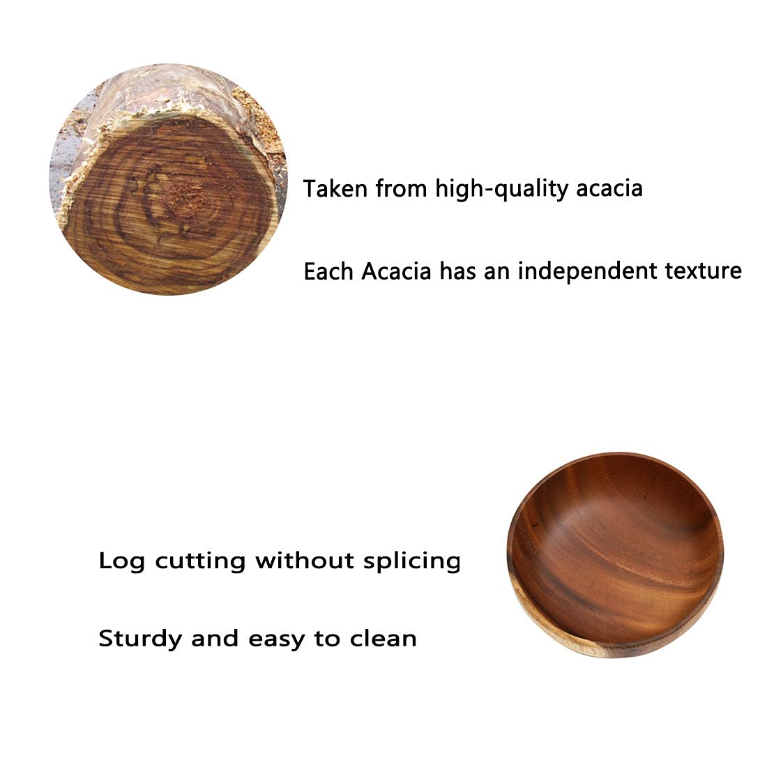 SOYDAN Ensaladeras de Madera de Acacia de 9,5 Pulgadas, Cuencos de Verduras for Ensalada de Frutas, Cuenco for Servir de Madera /27