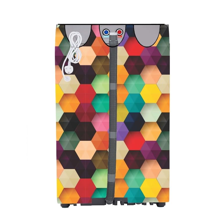 Image of Fully Automatic Top Load Washing Machine Cover Suitable For Samsung, Lg, Godrej, Whirlpool 6.5Kg, 7Kg, 7.5Kg, 8Kg, 9Kg, 10Kg, 11Kg (58Dx60Wx94H), Waterproof Cover, Multicolour.