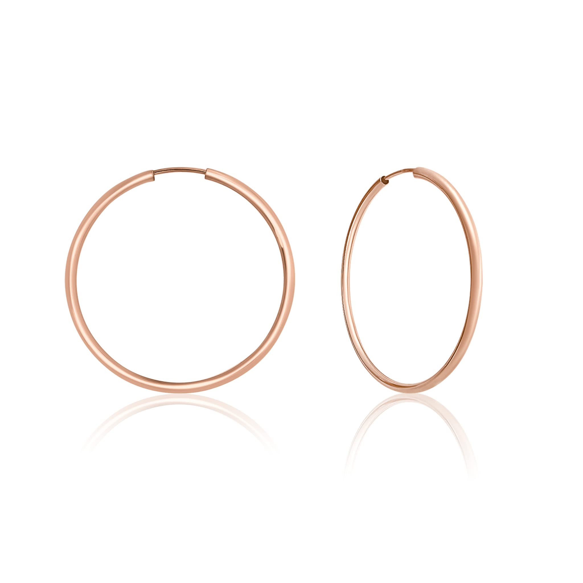 Mary & Jules Ohrringe Rosegold aus 925 Sterling Silber, vergoldet, schlichte, feine Creolen Rosegold, aus recyceltem Silber, Hoop Ohrring für Frauen und Mädchen, goldene Ohrringe Damen