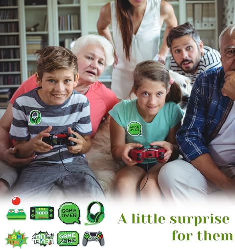 8 Pcs Aufnäher zum Aufbügeln, Aufnäher Kinder für Kleidung & Rucksack, Gaming Pixel Design, Bestickte Reparaturflicken, DIY Bastelzubehör, Geschenk für Jungen & Gamer (Grün)