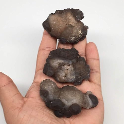 Miniatura 9 de 3 piezas, 6.49 oz, 1.9 "-2.4", nódulos de calcedonia natural, cristales minerales, especímenes piedras preciosas Marruecos, MF3132