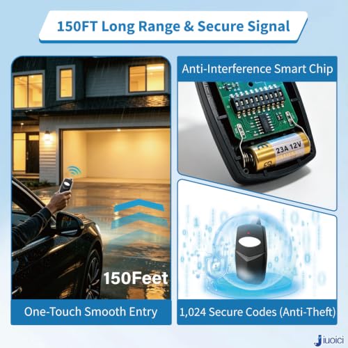 Image of 1PK Upgraded 1050 Remote for Stanley 310MHz 10-DIP Garage Door Gate Opener | Fits Stanley 1982-1995, Digi-Code 310MHz 10 DIP /Digit Opener, Replace 105015, More Stable & Secure, 150FT Range, Easy Setup