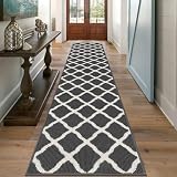 SHACOS Extra Long Hallway Runner Rug 2x10 ft Indoor Washable Rug Runner Non Slip Rubber Backing Hall Kitchen Runner Rugs Entryway Carpet Runners, Dark Grey