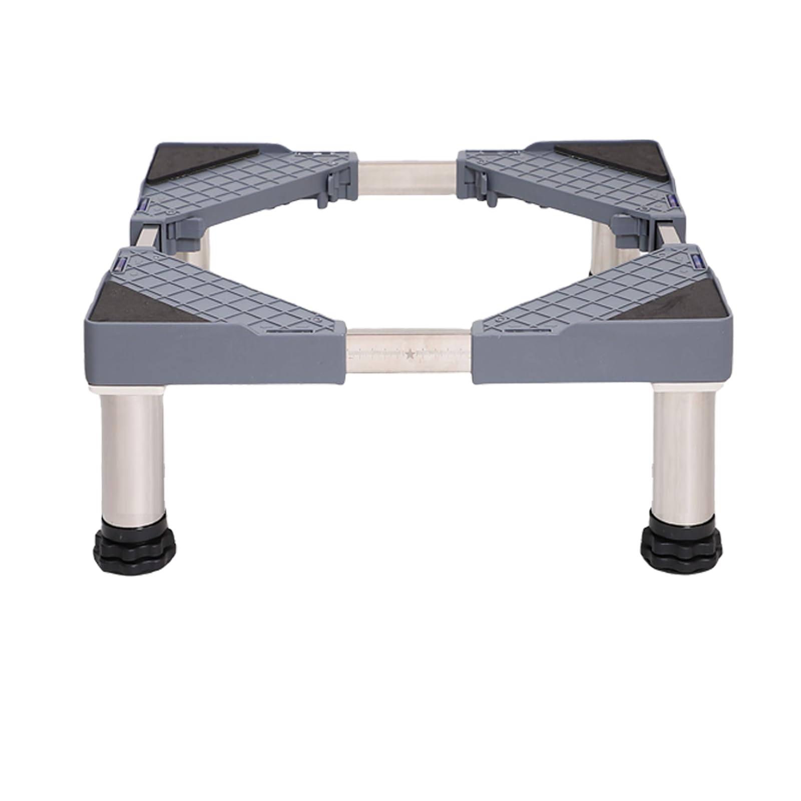 Untergestell für Kühlschrank und Waschmaschine, höhenverstellbar 24-27 cm, Breite 42-65 cm, Traglast 300 kg, Rutschfester Rahmen mit 4 Beinen|Grau