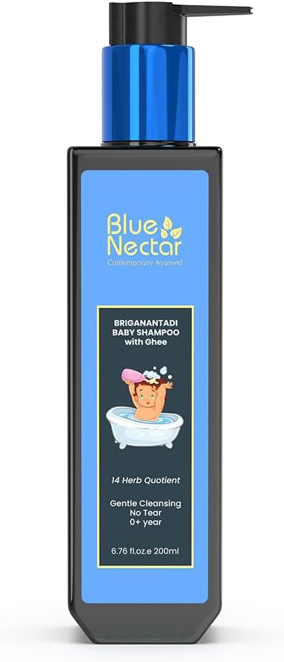 Baby Shampoo with Natural Ghee for Gentle Cleansing | No Tear Formula | 0+ Year | for Dry & Sensitive Skin (200ml, 14 Herbs)