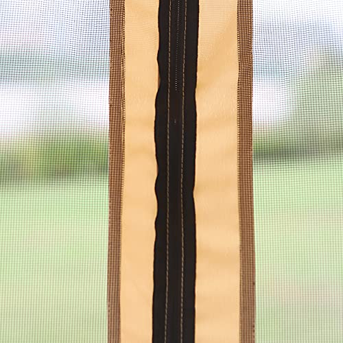 Outsunny 3 Person Outdoor Patio Chair, Gazebo Swing With Double Tier Canopy, Cushioned Seat, Mesh Sidewalls, Beige #TOP7