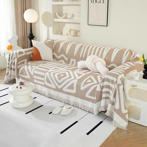 Royhom Bohemian Reversible Sofa Towel with Tassel 1 Piece 180 x 2...