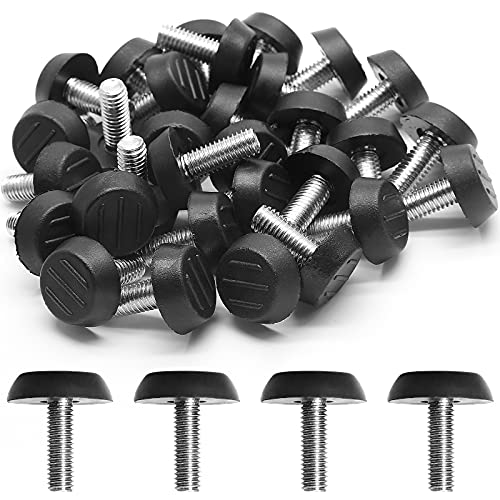 Zorfeter 30 Pcs 1/4 Screw In Threaded Furniture Adjustable Levelers, M6 X 18Mm Patio Furniture Glide Leveling Feet For Table, Chair, Furniture Legs #TOP6