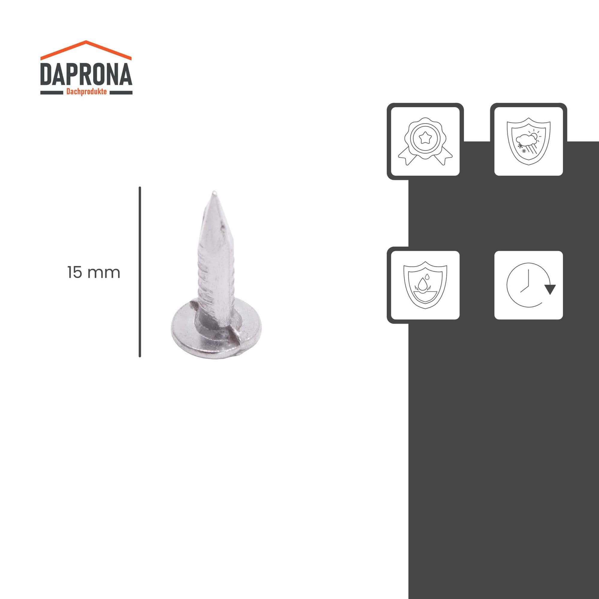 Clavos para cartón asfáltico 15mm Plata