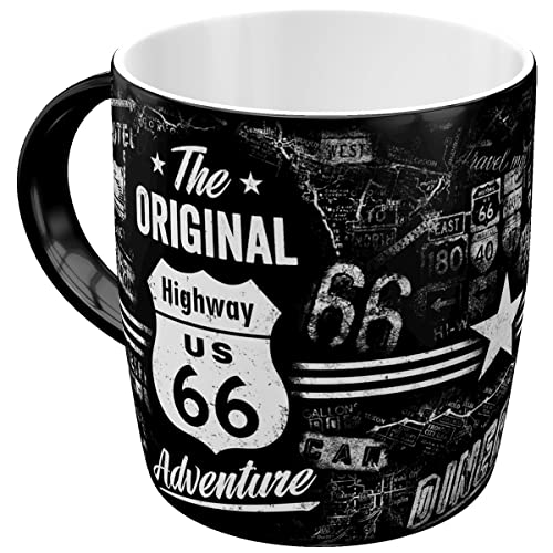 Nostalgic-Art Taza de café Retro, Highway 66 The Original Adventure – Idea de Regalo para los Fans de la Ruta 66, Diseño Vintage, cerámica, 330 ml