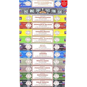 Nag Champa Incense Sticks Variety- Pack (12 Incenses, 140+ Sticks)