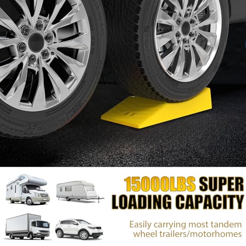 Eazy2hD Car Wheel Ramp Compatible with RV Leveling Blocks–Tire Saver Ramp Trailer Wheel RV Flat Tire Lift Ramp, Concave Portable Ramp, 2 Pack - Thumbnail 6