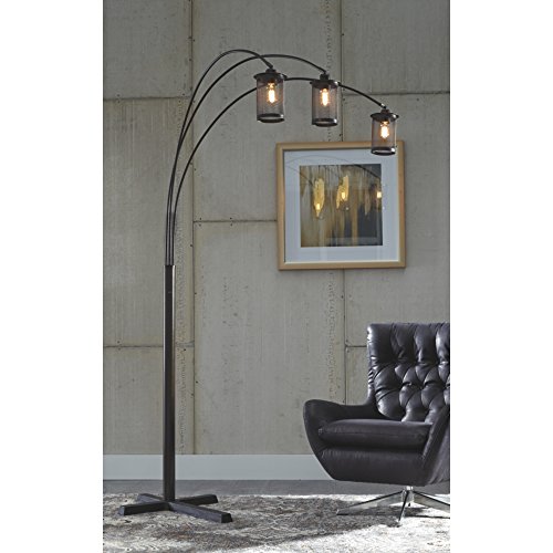 Signature Design By Ashley Maovesa Urban 89" Arc Floor Lamp With Adjustable Arms & Neck & Dimmer Switch, Bronze Finish #TOP1