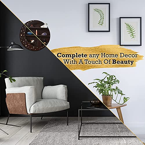 Hop Skip Cat Moon Shelf - Crystal Display Shelf - 15.75” X 2.76” - Cat Moon Trinket Shelf - Pine Floating Shelves - Cat Gifts For Cat Lovers - Wiccan Décor #TOP6