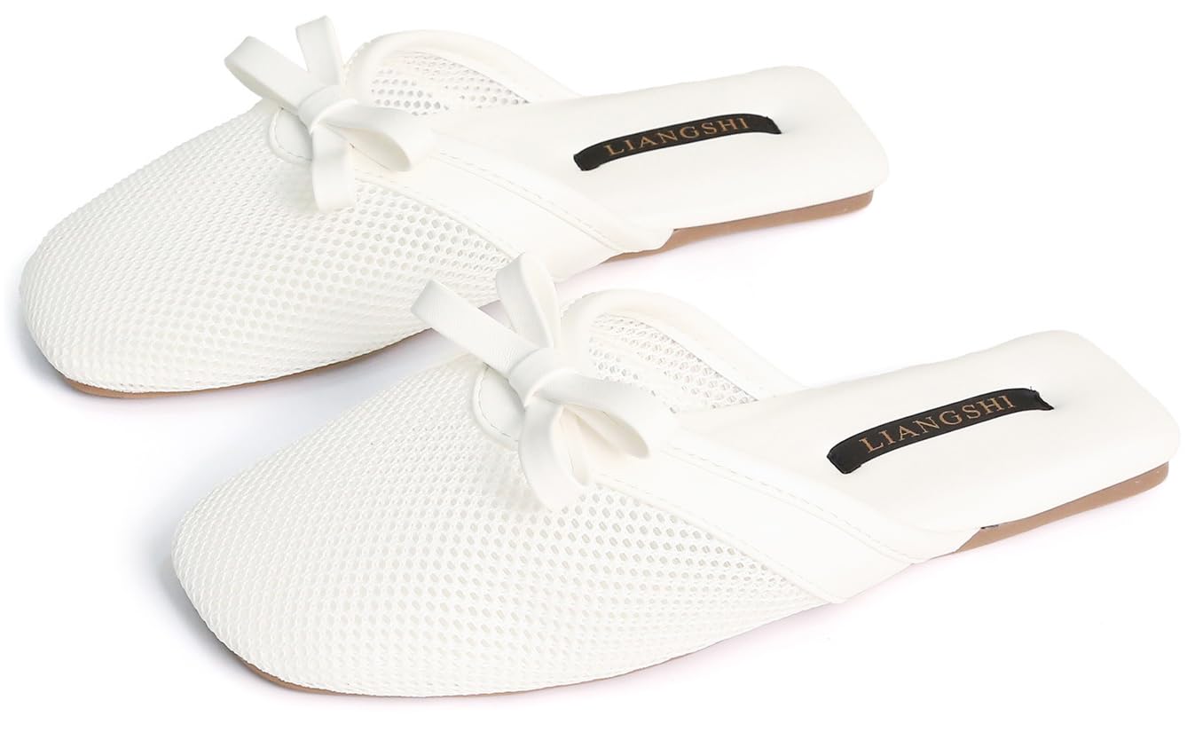 Yafirgeer Mesh Slippers for Women High Class Luxurious Mesh Sandals Casual Slingback Flats Lightweight Mules