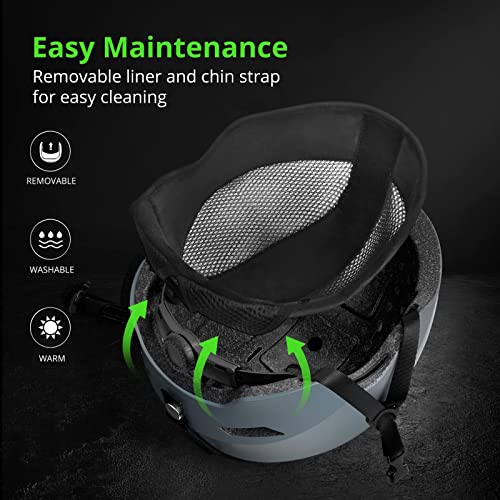 Extremus Snow Bound Ski Helmet - Impact Resistance Ventilation Snowboard Helmets with Removable Fleece Liners, Safety-Certified Snow Helmet for Adults - Thumbnail 4