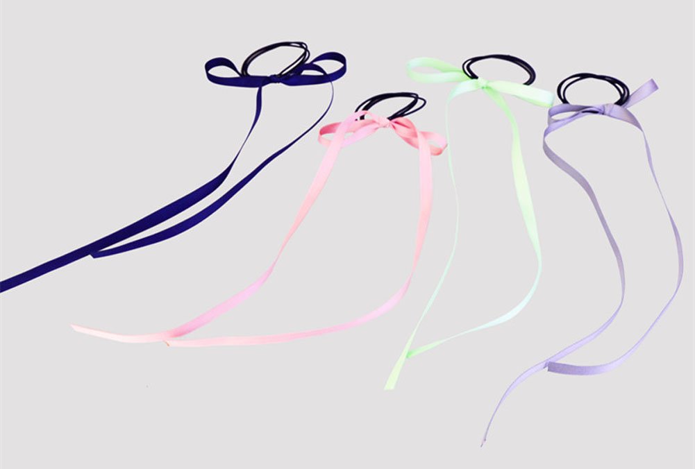 Juego de 6 cintas de raso para el pelo de varios colores