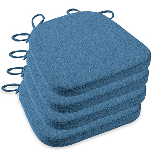 Oydas Chair Cushions For Dining Chairs With Ties Removable Cover Non Slip Dining Room Seat Cushions For Kitchen Chairs 4 Pack Blue #TOP4