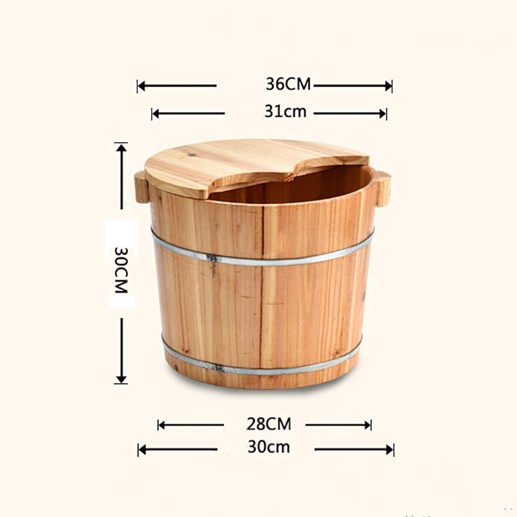 Bañera de madera para pies de spa para remojar los pies, cubo de remojo de pies, lavabo para adultos, bañera de hidromasaje, cubo de madera para pedicura, regalo de estrella de la suerte
