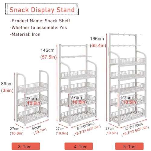 Estante de supermercado modular con ganchos para exhibir dulces 2