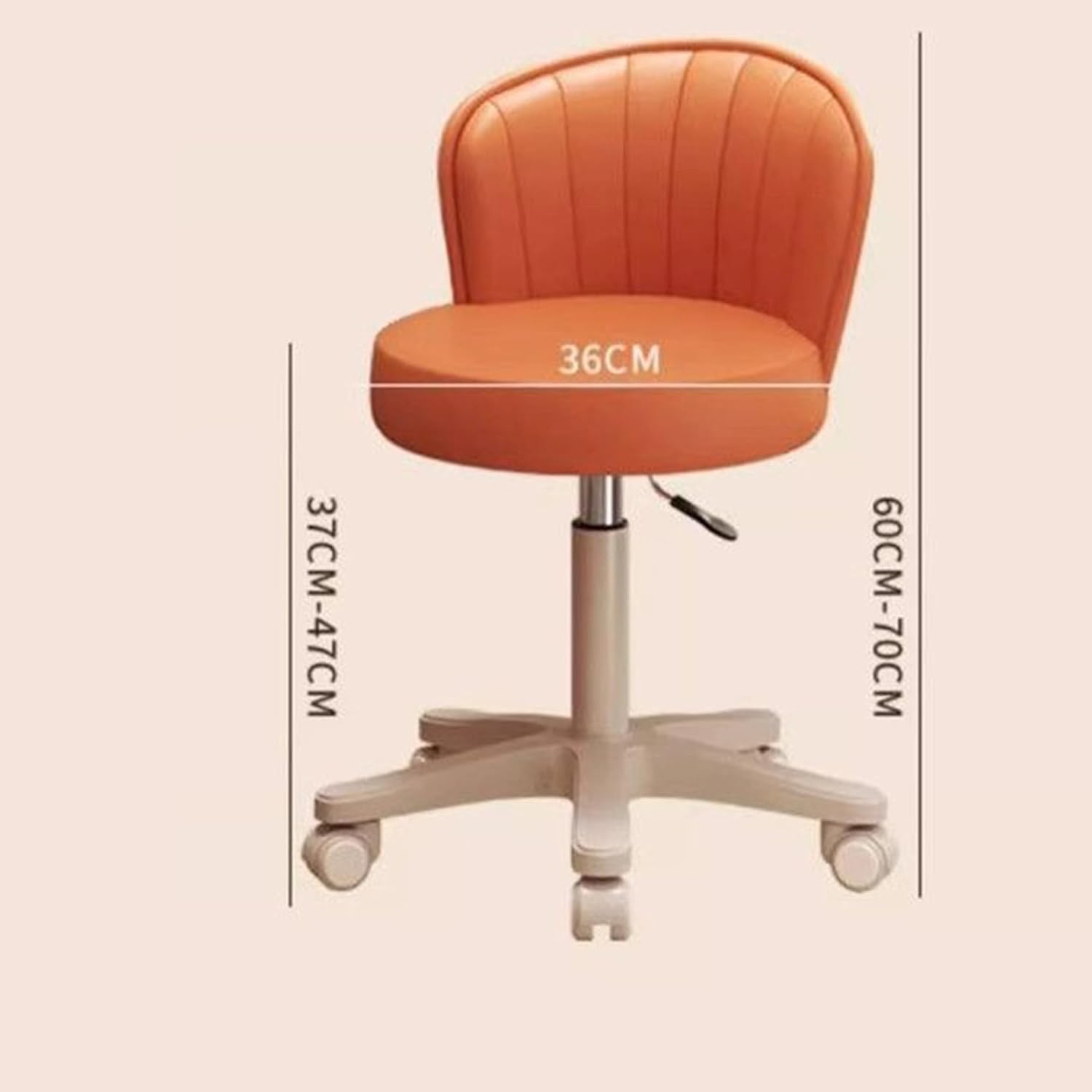 YJFFQ オフィススツール 昇降スツール 36*60cm キャスター付き椅子 カットチェア 丸イス 背もたれ PUレザー エステス