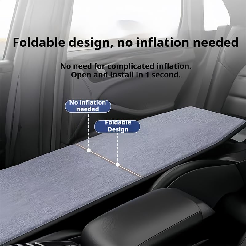 Letto Pieghevole da Campeggio per Volvo S60/S60 Cross Country, Materasso Letto Auto Non-Gonfiabile, Lettino da Campeggio Pieghevole Compatto, Sedile Posteriore Materasso da Portatile,Grey