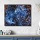 ReWallpaper Galaxy Tapete Kinderzimmer Jungen Klebefolie Möbel Blau Dunkel Muster Tapete Sternenhimmel Blau 44.5CMx3M Dekofolie Selbstklebend für Wand Türen Decke Schrank Tapeten Flur