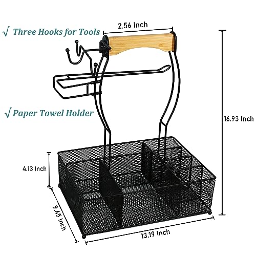 Grill-CaddyBBQ-Caddy-Mesh-Basket-with-Paper-Towel-HolderUtensil-Condiment-Picnic-CaddyGrill-Baskets-for-Outdoor-Grill-and-CampingBarbecue-Camping-Accessories-Storage-Organizer