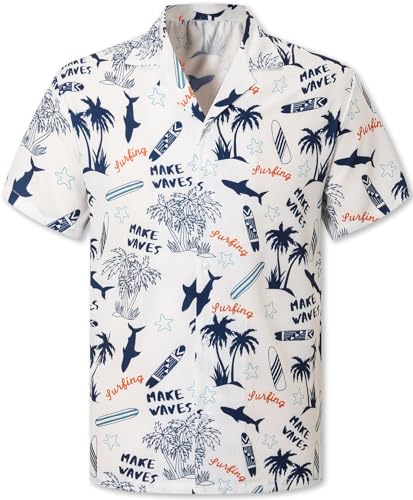 Image of Cromoncent Matching Hawaiian Outfits for Family, Dad and Son Matching Luau Beach Tropical Shirts Mommy Daughter Tropical Sets