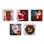 Hallmark Multipack Christmas Cards, Charity Cards, Pack of 30 in 5 Thomas Kinkade Designs, Red Door, Wreath, Santa Claus