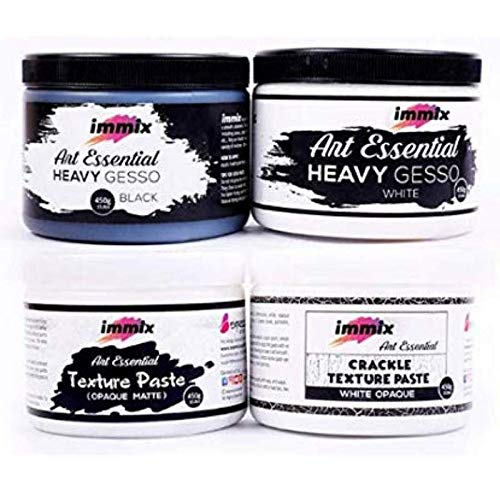 immix , Heavy Gesso Black, White, Texture Paste, Crackle paste combo