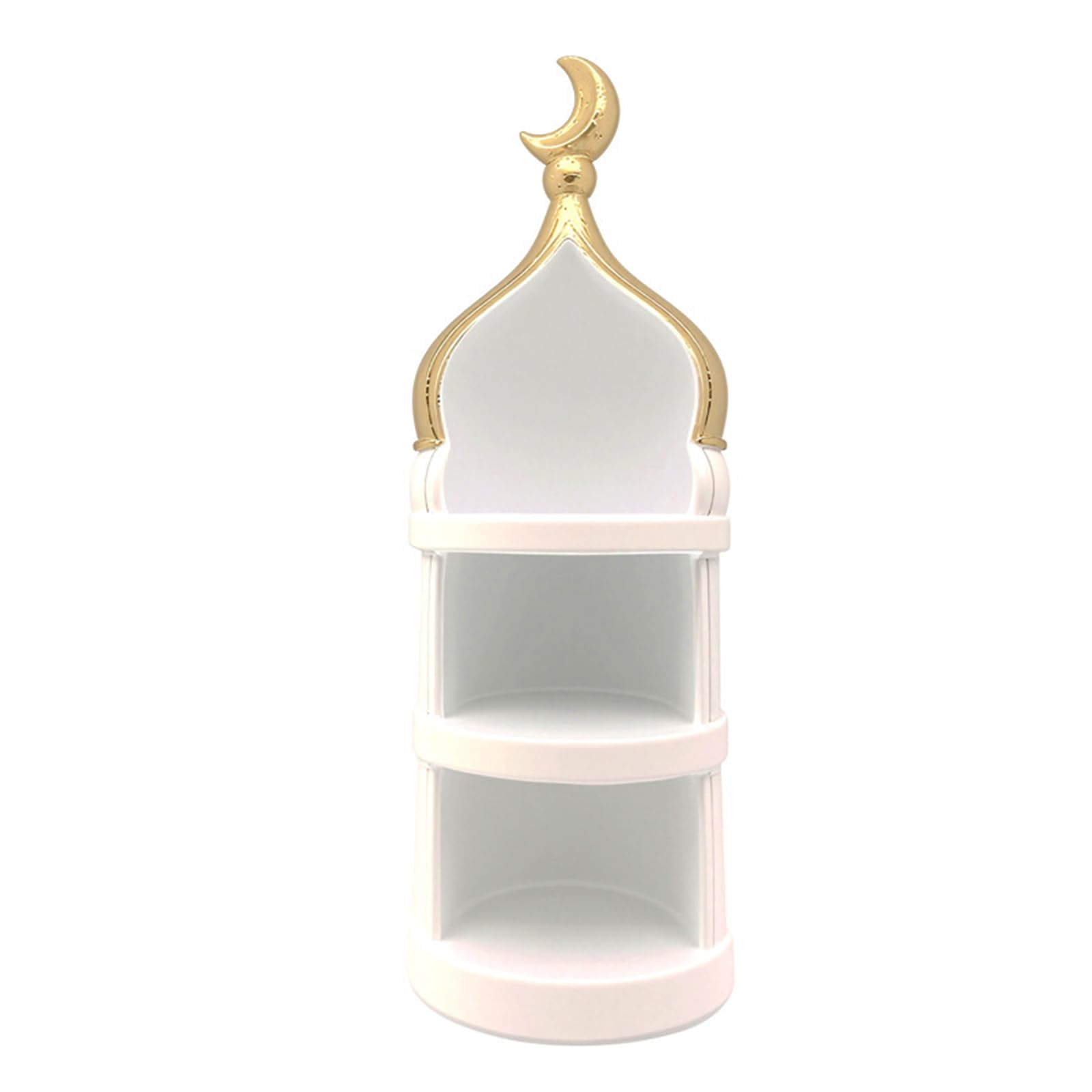 Hredyqw Ramadans Decorations for Eid Mubaraks Home Decorations Golden White Mosque Tower Craft Ornament for Shelf Table