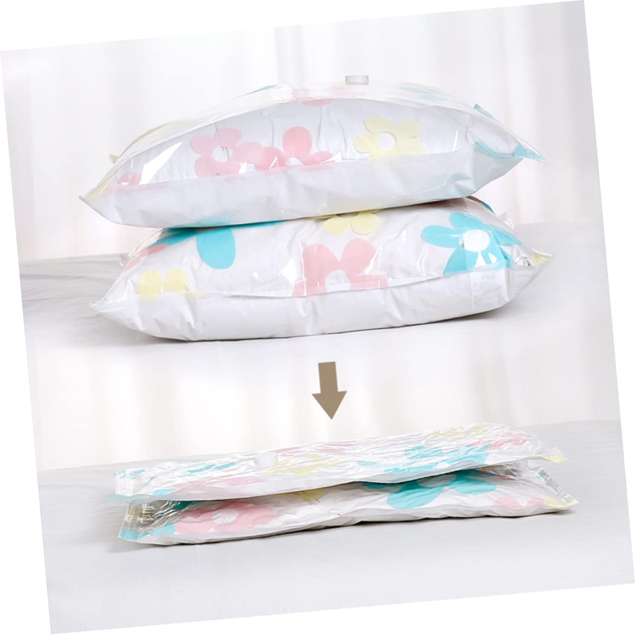 Vakuum Aufbewahrungsbeutel Faltbar 11 Stück mit Handpumpe Platzsparend Zufällige Farbe für Quilts und Decken