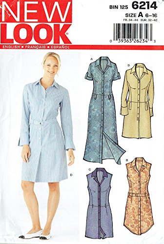 new look shirt dress pattern New Look Sewing Pattern N6449 Misses' Easy Shirt Dress and Knit Dress